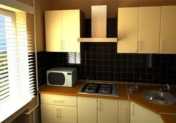 Кухня с колонкой дизайн современный стиль Угловая кухня 13,6 кв. м со стиральной машиной, газовой колонкой и диваном (15 ф