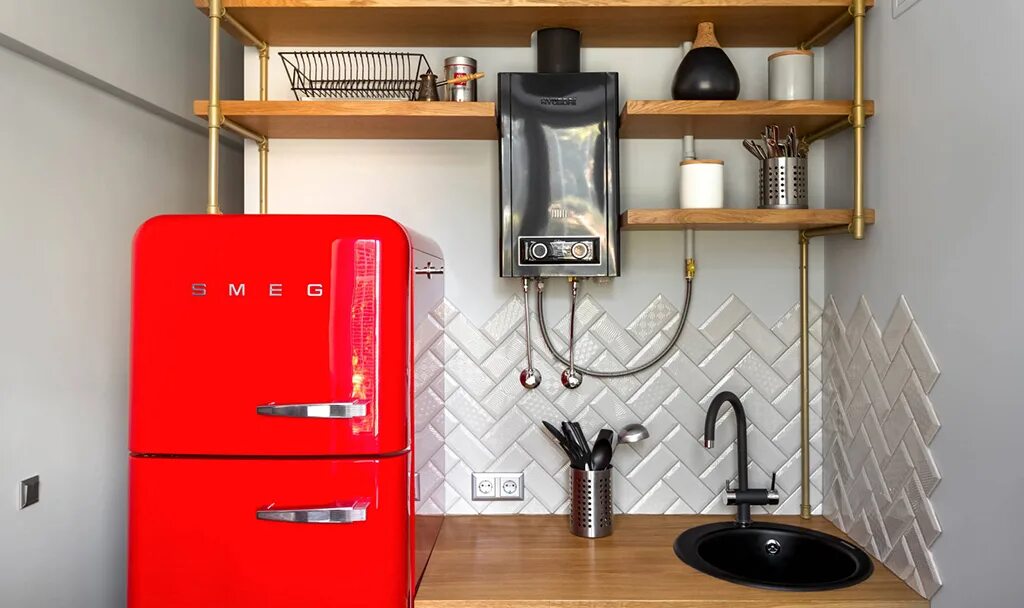 Кухня с колонкой дизайн современный стиль Газовая колонка на кухне: как вписать в интерьер Блог Ангстрем