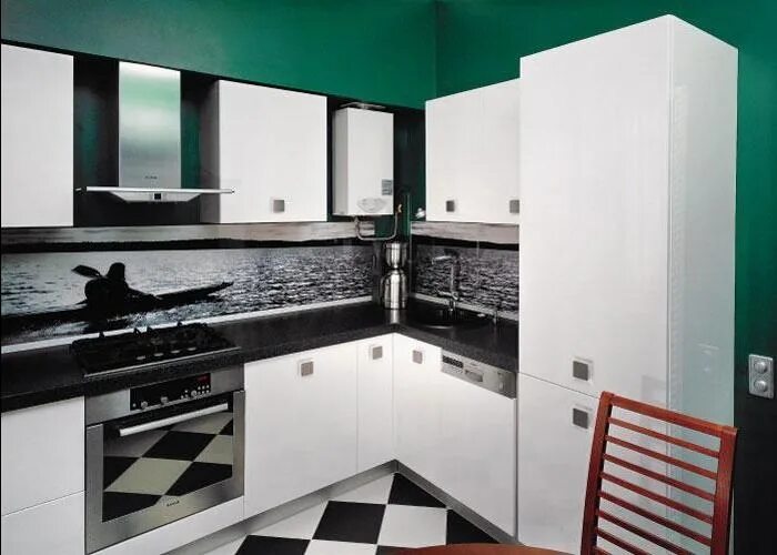 Кухня с колонкой дизайн современный стиль Кухонные гарнитуры для кухни - купить по цене с доставкой в Воскресенске в интер