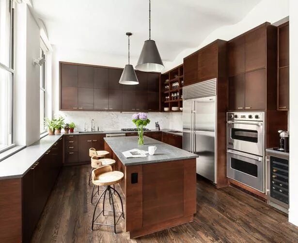 Кухня с коричневыми стенами фото Apartment K OPUS.AD Archinect Kitchen design, Kitchen interior, Best kitchen des