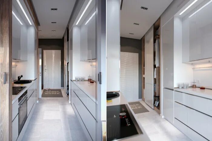 Кухня с коридором дизайн фото Как превратить 30 "квадратов" в яркую и функциональную квартиру и особо не потра