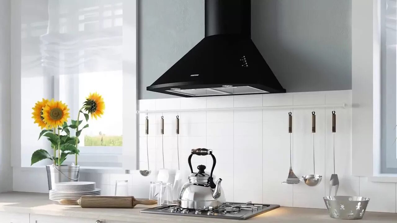 Кухня с купольной вытяжкой фото в интерьере Кухонная вытяжка ELEYUS BORA виде обзор купольной вытяжки - YouTube