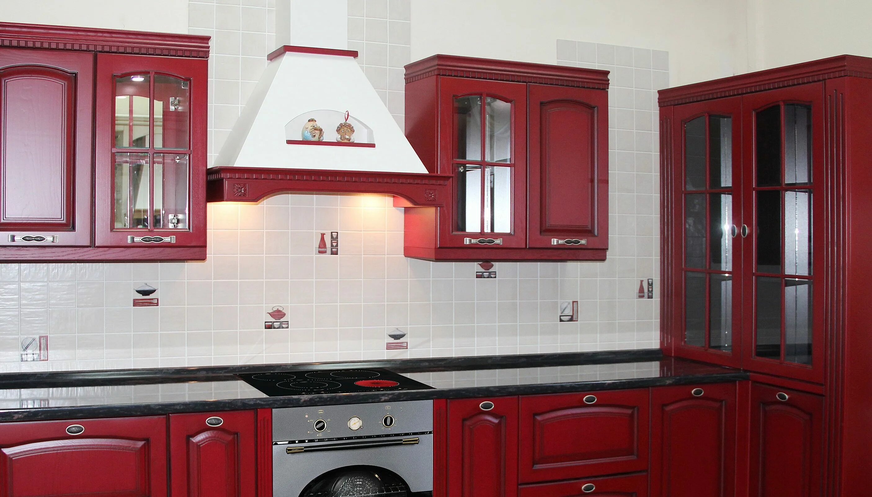 Кухня с купольной вытяжкой фото в интерьере Купольная вытяжка ELIKOR Бельведер Флореале 90П-650-П3Д бежевый/бук орех - харак