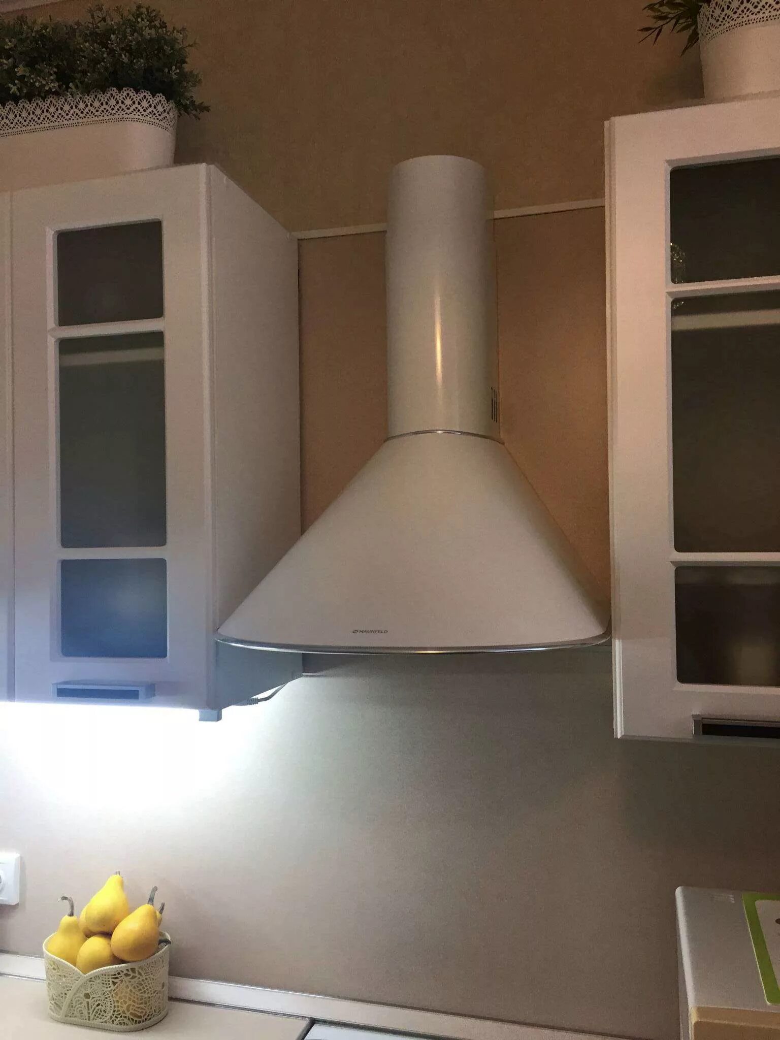 Кухня с купольной вытяжкой фото в интерьере Кухонная вытяжка Maunfeld DERBY 50 БЕЛЫЙ - купить по низкой цене в интернет-мага