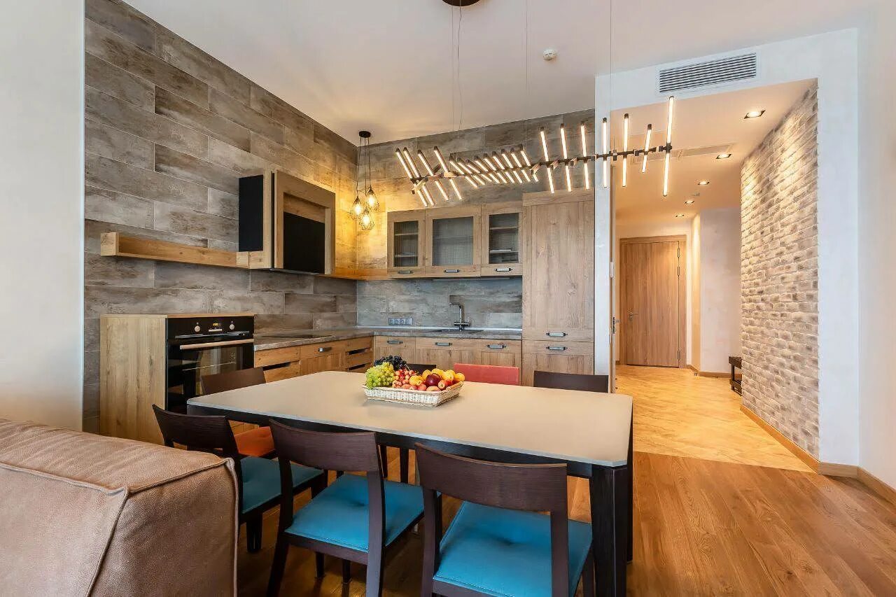 Кухня с ламинатом на стене фото дизайн Ламинат на стене на кухне: фото, интерьер, дизайн