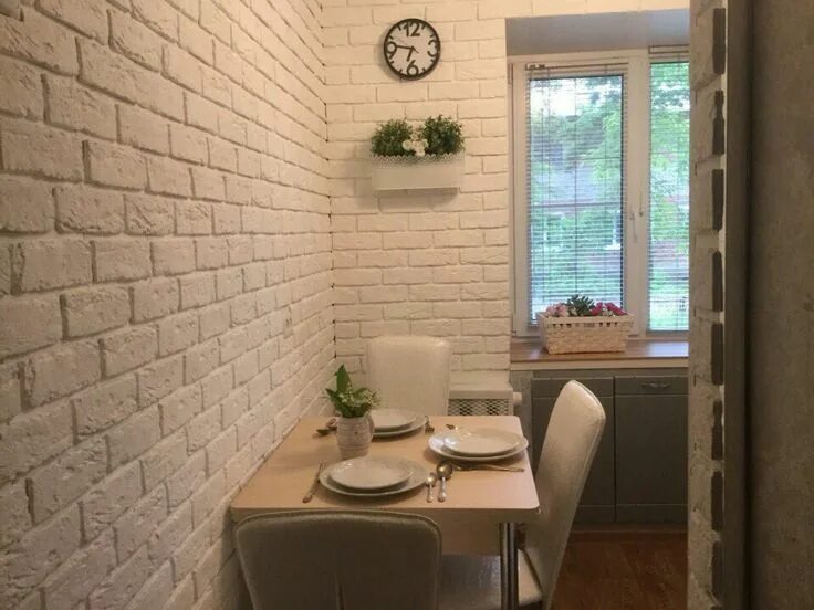 Кухня с обоями под кирпич дизайн фото Pin by Pani G. on интерьер Interior decorating, Decor interior design, New york 