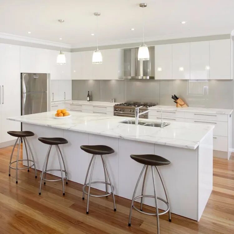 Кухня с островом 2024 фото Modern high gloss bangladesh pvc board modular kitchen cabinet, View bangladesh 