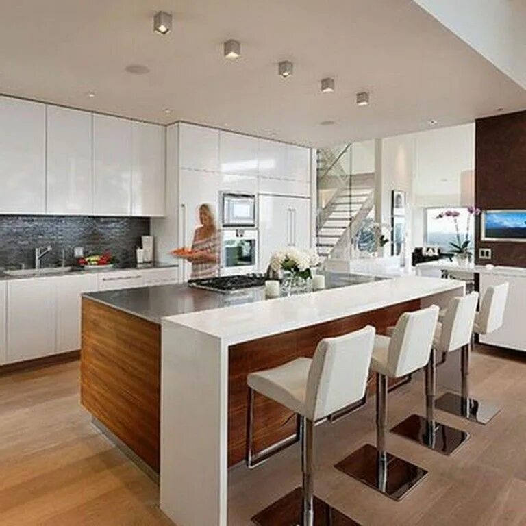 Кухня с островом 2024 фото 35+ Amazing Modern Contemporary Kitchen Ideas Contemporary kitchen, Modern conte