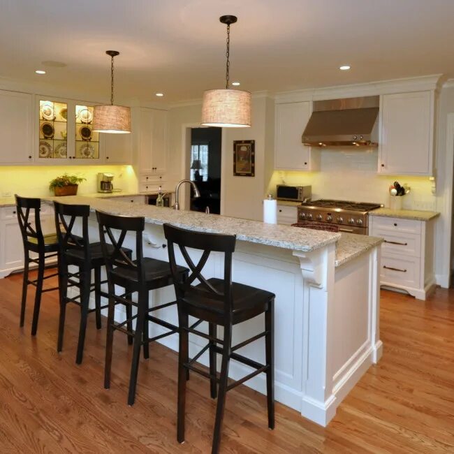 Кухня с островом барной стойкой фото Whitehaven: Kitchen Before and After Kitchen island with sink, Kitchen island wi