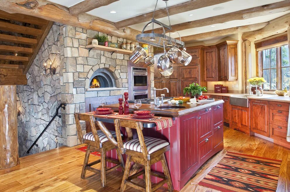 Кухня с печкой фото Rustic Kitchen - Рустика - Кухня - Денвер - от эксперта Studio 10 Interior Desig