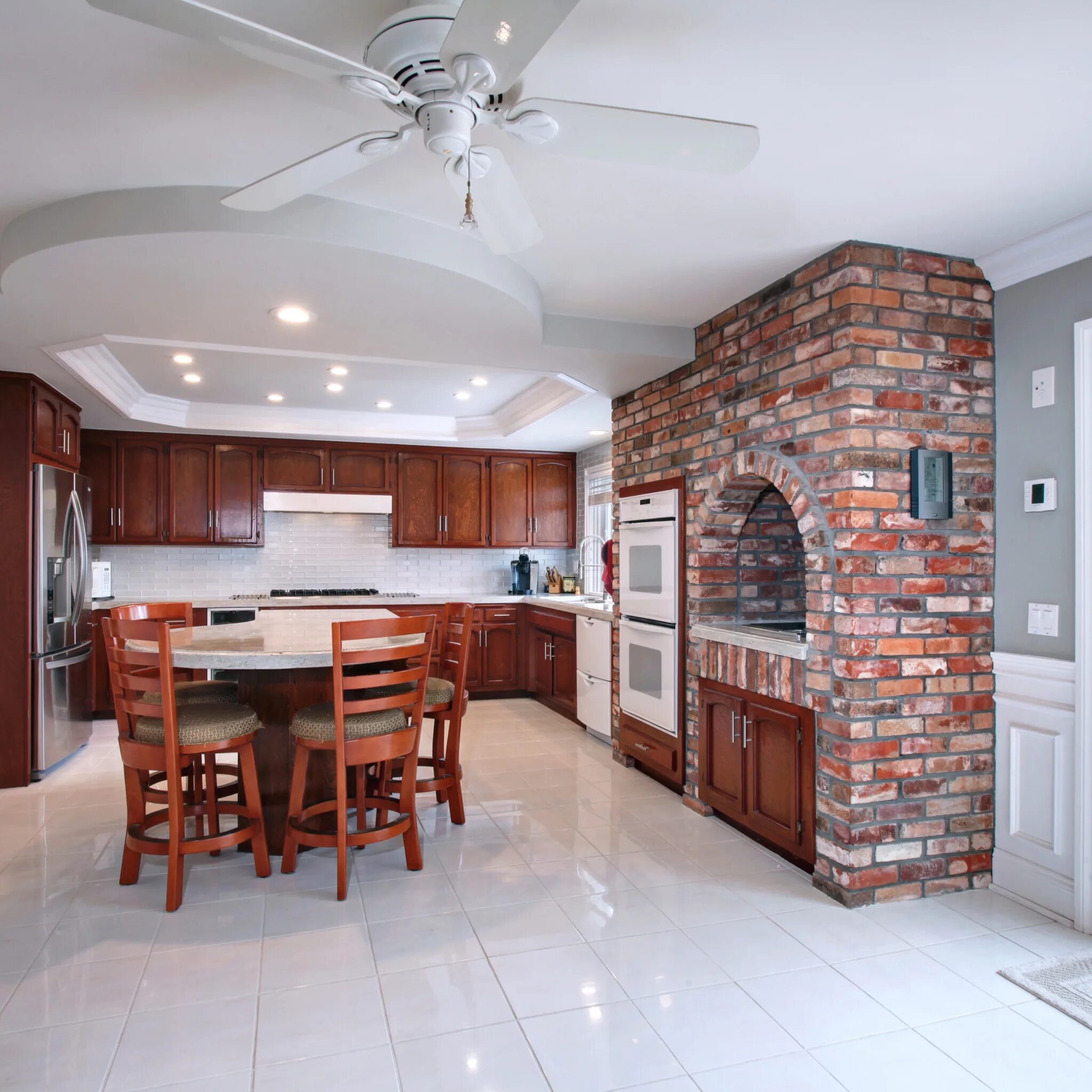 Кухня с печкой в частном доме дизайн Скачать обои мебель, интерьер, кухня, печь, коттедж, kitchen, раздел интерьер в 