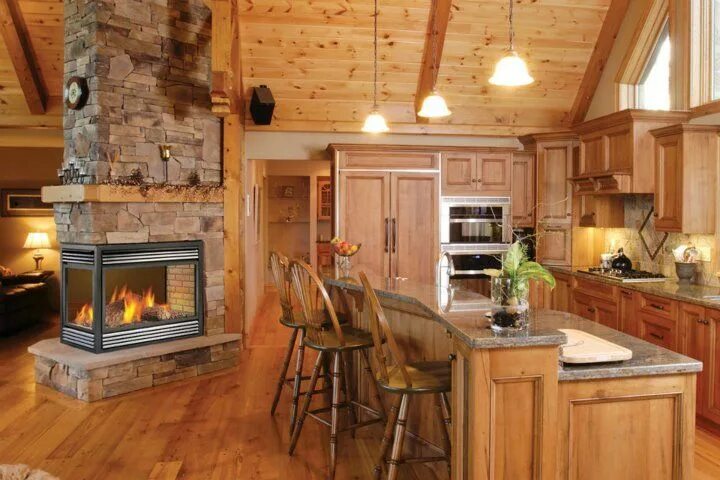 Кухня с печкой в частном доме дизайн Pin by none on Cabin bathroom Fireplace, Gas fireplace makeover, Napoleon firepl