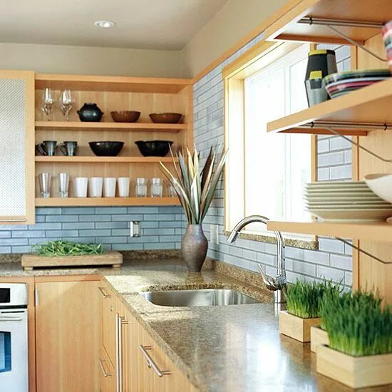 Кухня с полками фото Картинки по запросу открытые полки на кухне фото Stylish kitchen, Warm contempor