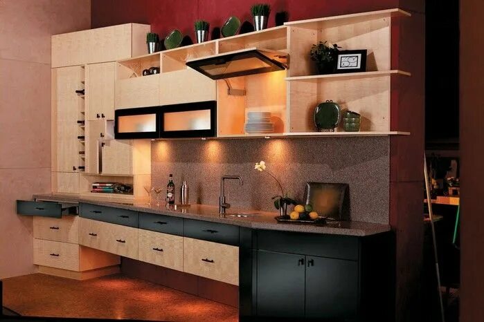 Кухня с полками фото #Modularkitchen shelves - Perfect choice for a space saving kitchen #Shelves #Ca
