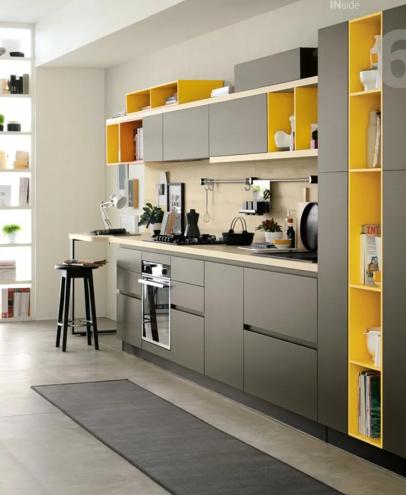 Кухня с полками и шкафами фото Итальянская кухня Foodshelf 06 фабрики SCAVOLINI - Ital-Collection