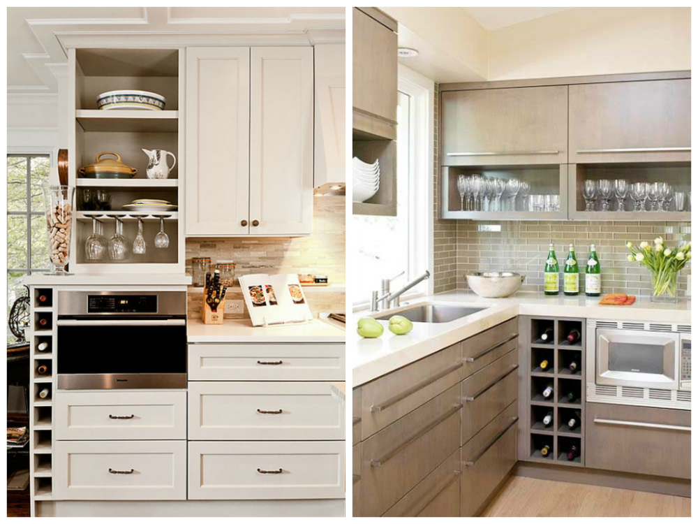 Кухня с полками и шкафами фото Где хранить вино: 9 интересных идей и 35 примеров Кухня, Интерьер, Мебель для до