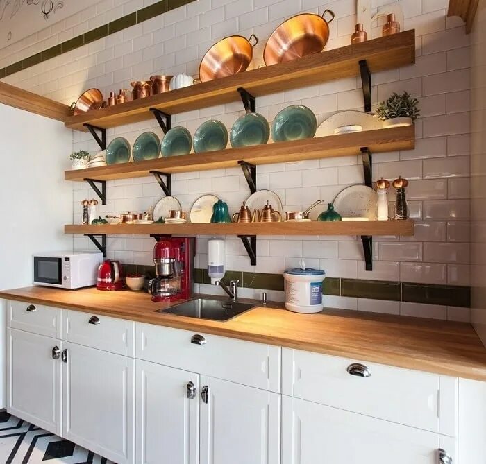 Кухня с полками вместо навесных шкафов фото Главные тренды сезона осень-зима 2021-2022 в посуде, сервировке и дизайне кухни