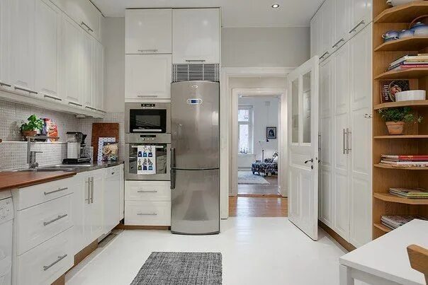 Кухня с серым холодильником фото Кухня в скандинавском стиле (фото) интерьер, скандинавский стиль, кухня в стиле 