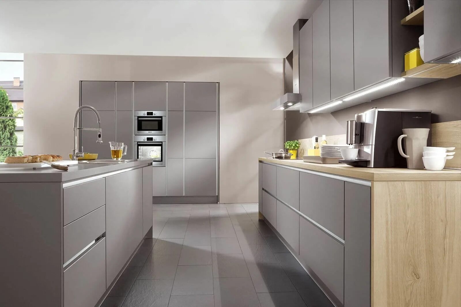 Кухня с серыми фасадами в интерьере Красивая серая кухня в современном стиле Серая кухня, Интерьер, Кухня