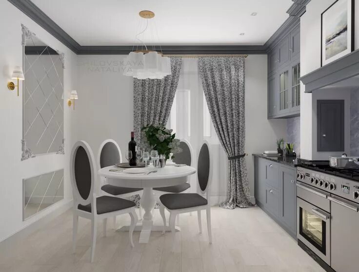 Кухня с серыми обоями дизайн фото Пин на доске Интерьер Дизайн дома, Интерьер кухни, Интерьер