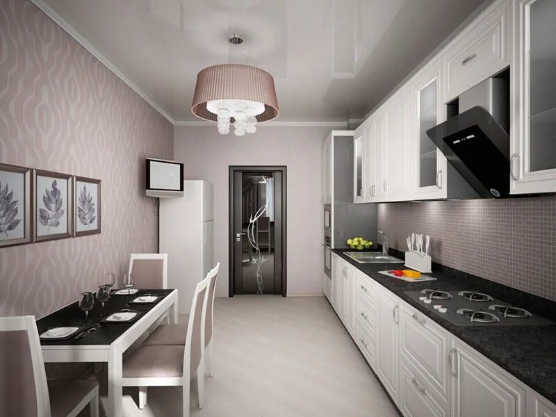 Кухня с серыми обоями дизайн фото Перейти на страницу с картинкой