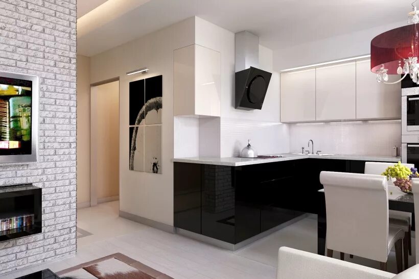 Кухня с шахтой дизайн фото Вентиляционный короб на кухне: как обыграть, дизайн с выступом над кухонным гарн