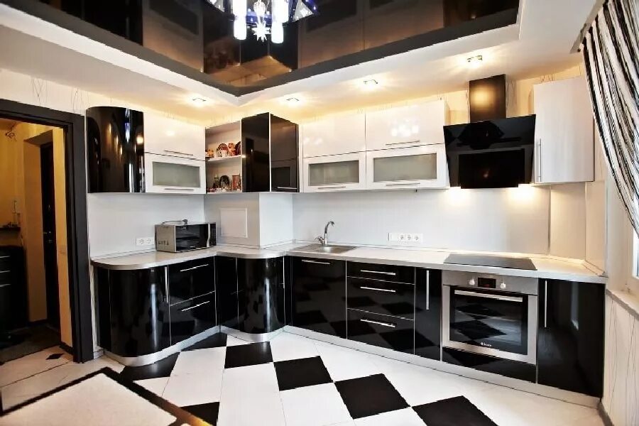 Кухня с шахтой в углу дизайн фото Кухня "Черри" заказать недорого в Москве - 1Кухонный