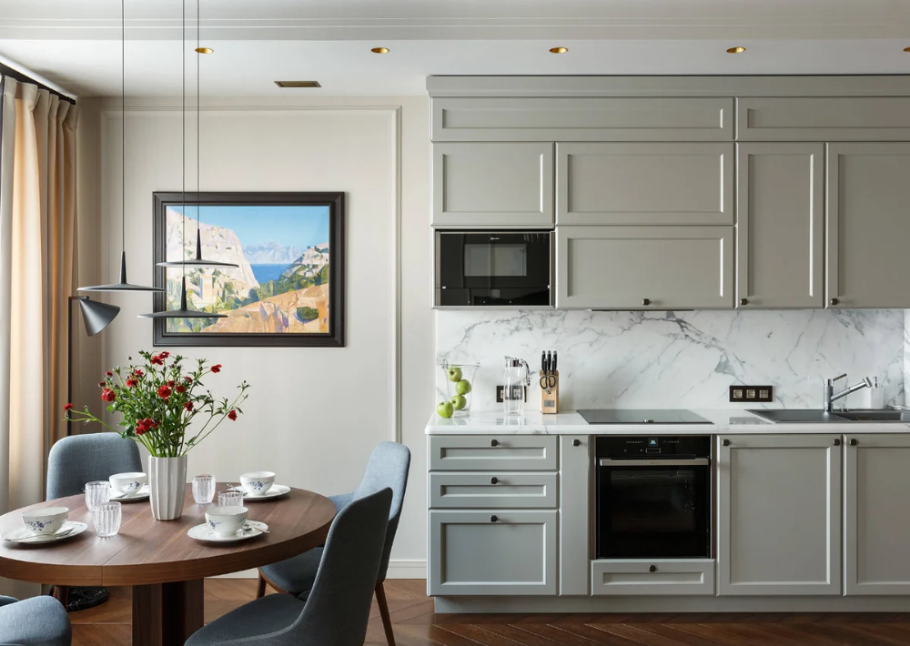 Кухня с телевизором дизайн фото Тенденции дизайна кухонь в России на 2019 год Интерьер, Дизайн кухонь, Кухня