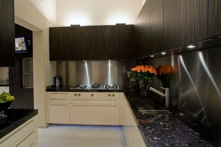 Кухня с темным фартуком фото Фартук на кухне (95 фото) - виды и материалы, идеи дизайна, отделка и оформление