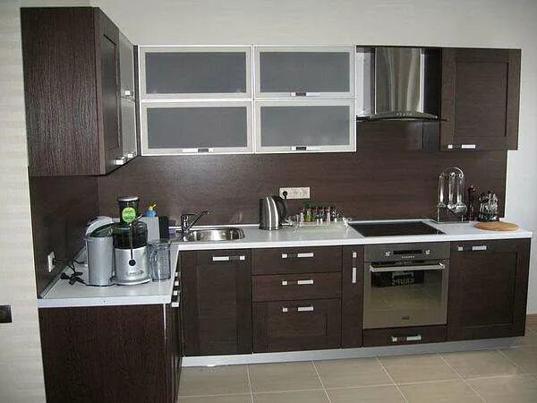 Кухня с темными фасадами фото Кухня Монолит-45 - купить за 24500 руб. в Москве - МФ "Монолит"