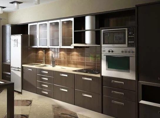 Кухня с темными фасадами фото кухонная мебель фасад под кожу - Поиск в Google Glass kitchen cabinet doors, Gla