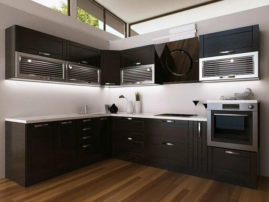 Кухня с темными фасадами фото Кухонные гарнитуры венге по фабричным ценам - заказать мебель от производителя