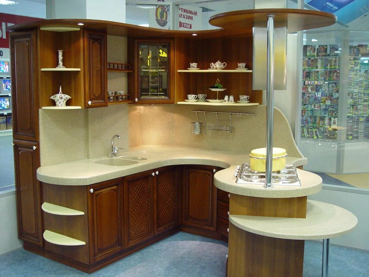 Кухня с угловой стойкой фото Фото угловых кухонных гарнитуров с барной стойкой (55 фото) - фото - картинки и 