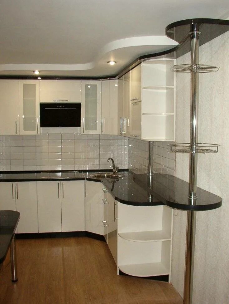 Кухня с угловой стойкой фото Угловая кухня с барной стойкой (56 фото): дизайн кухонного гарнитура в современн