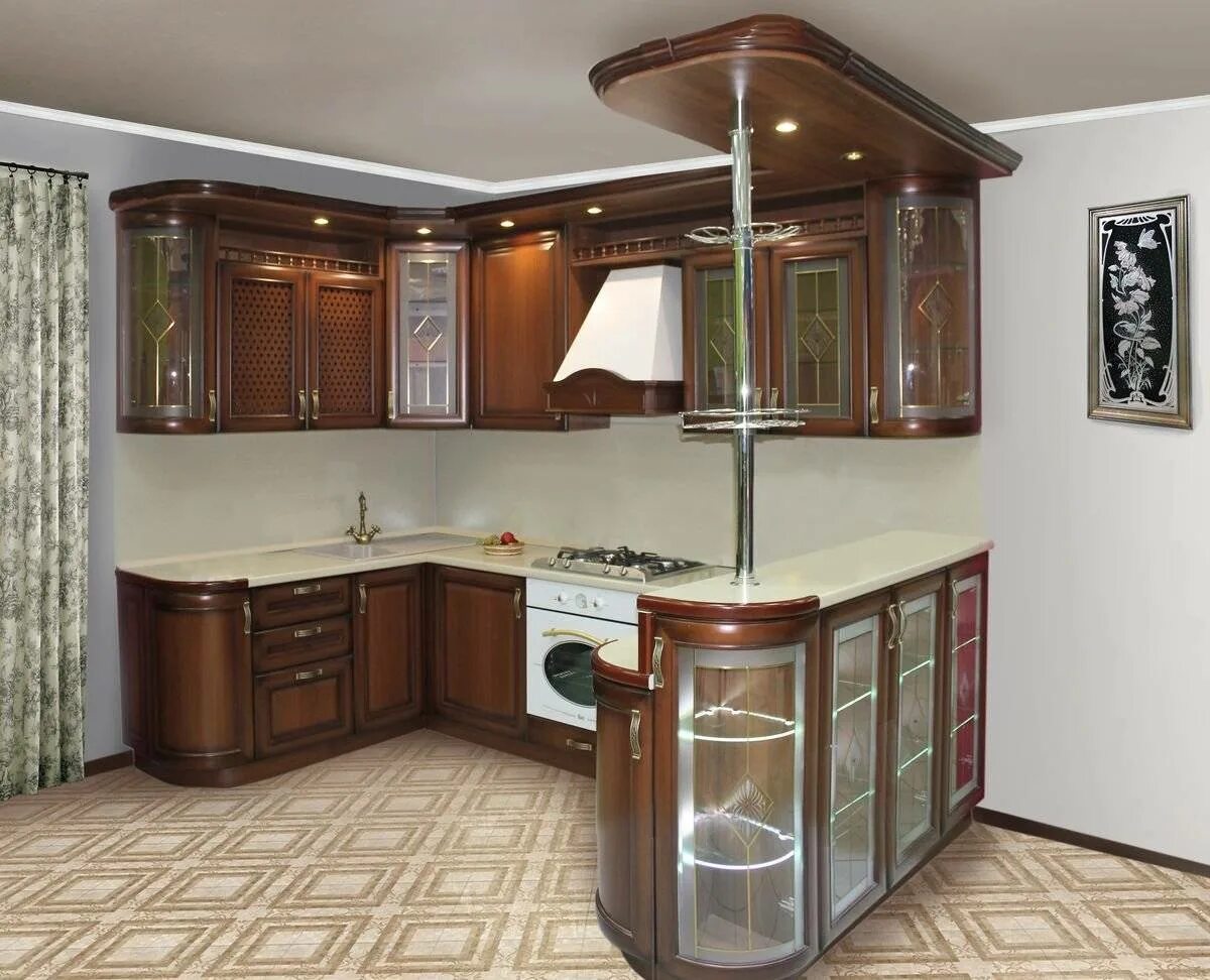 Кухня с угловой стойкой фото Угловая кухня с барной стойкой: 50+ реальных фото примеров