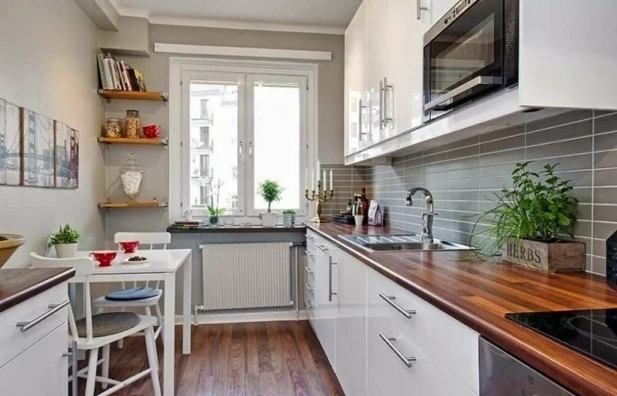 Кухня с узким окном фото 4 варианта планировки узкой прямоугольной кухни + мнение эксперта - INMYROOM