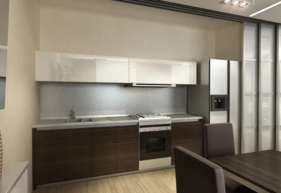 Кухня с узкими верхними шкафами фото Kitchen design with low cabinets (49 Photos)