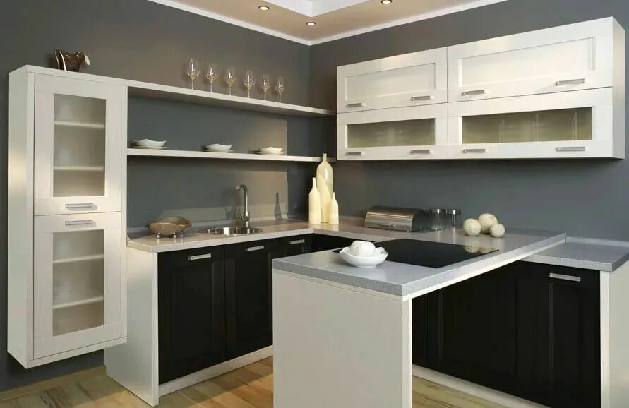 Кухня с верхними полками фото угловая кухня с верхними шкафами и полками: 10 тыс изображений найдено в Яндекс.