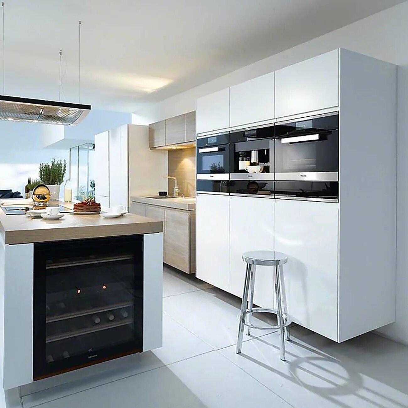 Кухня с встраиваемой техникой фото дизайн Купить Встраиваемая кофемашина Miele CVA6805 EDST/CLST CleanSteel в каталоге инт