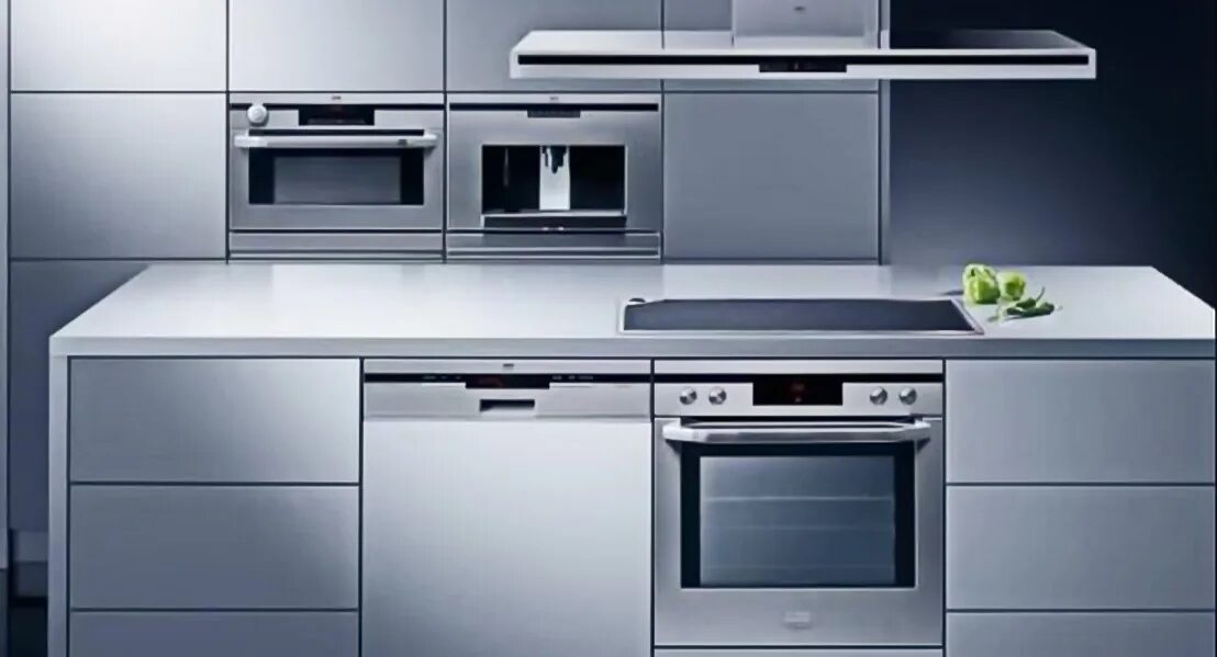 Кухня с встроенной бытовой техникой фото Комплекты встраиваемой техники для кухни