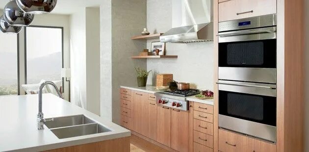 Кухня с встроенной плитой фото 30" Built-In Double Oven - E Series - Transitional Wolf Appliances Wolf applianc