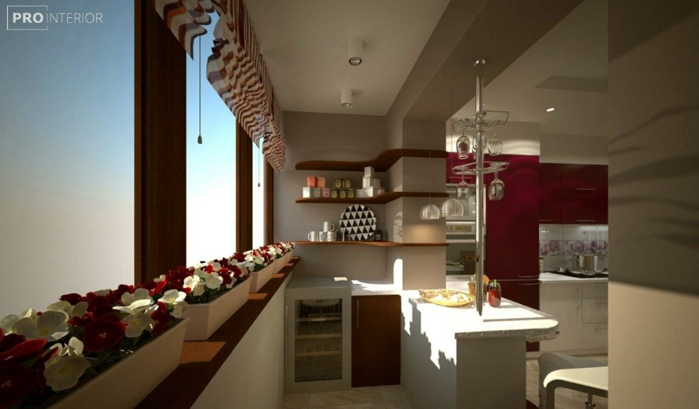 Кухня с выходом на балкон дизайн фото Кухня совмещенная с лоджией Prointerior.info Дизайн кухни, Дизайн, Интерьер