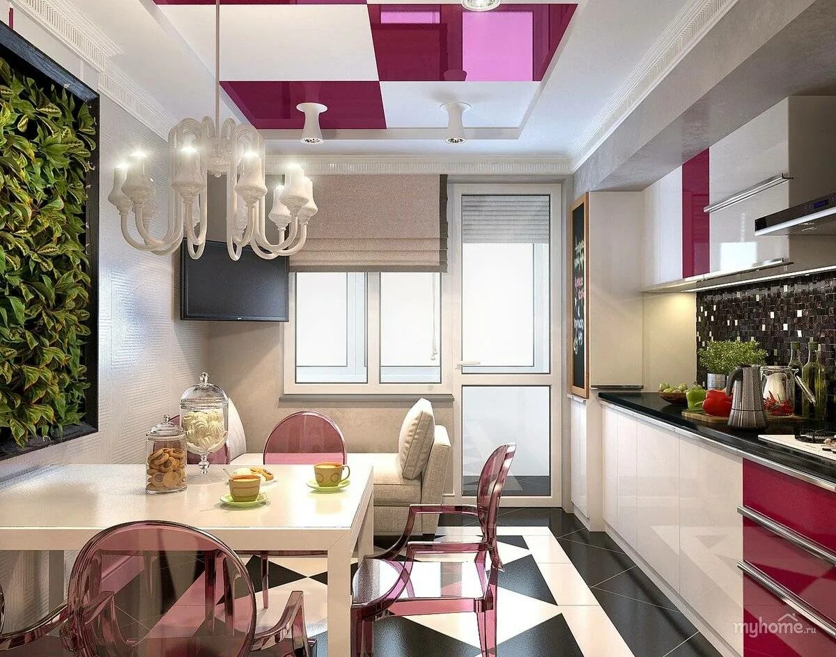 Кухня с выходом на балкон интерьер Дизайн кухни с выходом на балкон (52 фото интерьеров)