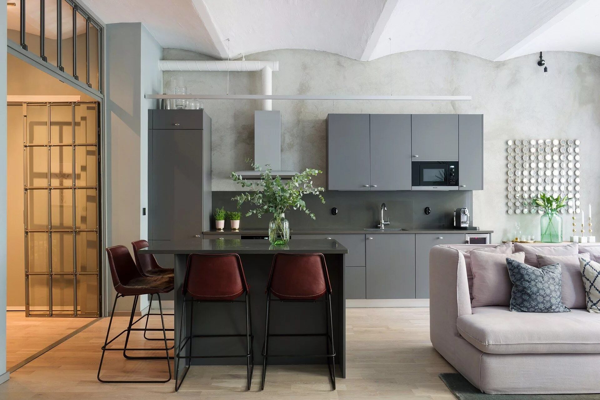 Кухня с высокими потолками дизайн фото КВАРТИРА 67 кв.м. - DECOR.CLOUD Decoración de unas, Estilo de decoración del hog