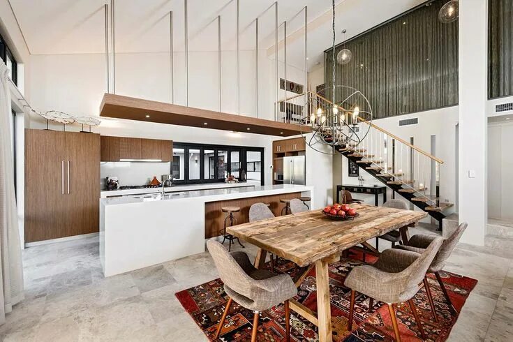 Кухня с высокими потолками дизайн фото Contemporary home in Australia showcases stunning interior details Interior desi