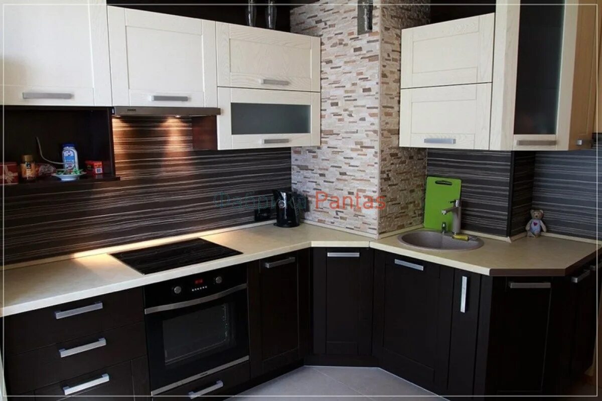 Кухня с выступами дизайн Кухня Геновеффа по одной стене по цене 23167р. от фабрики Pantas с доставкой по 