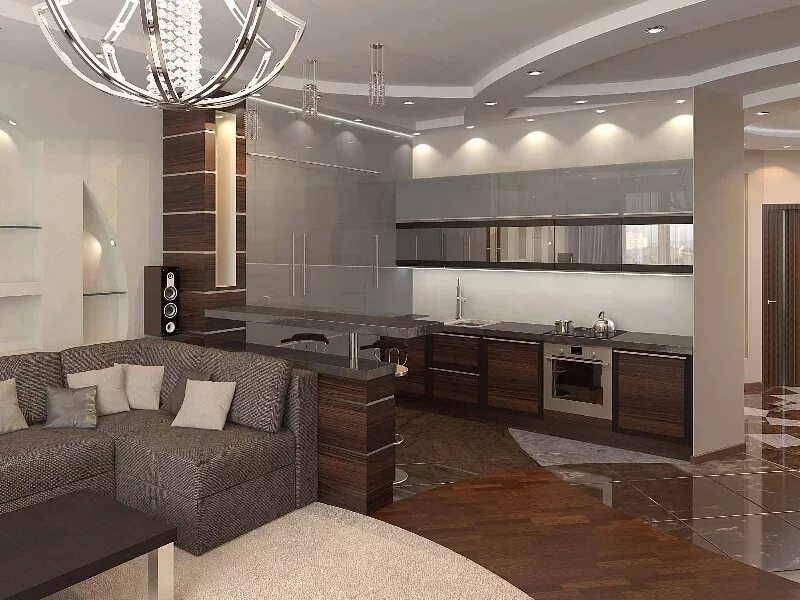 Кухня с залом вместе дизайн фото Зал совмещенный с кухней дизайн фото - DelaDom.ru