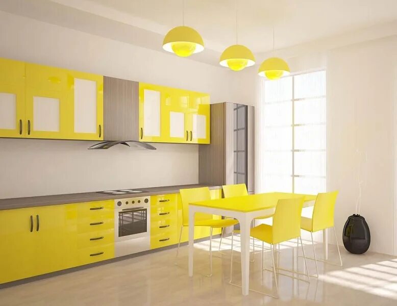 Кухня с желтыми обоями дизайн фото Желтые кухни от 31603 руб купить недорого в Нижнем Новгороде