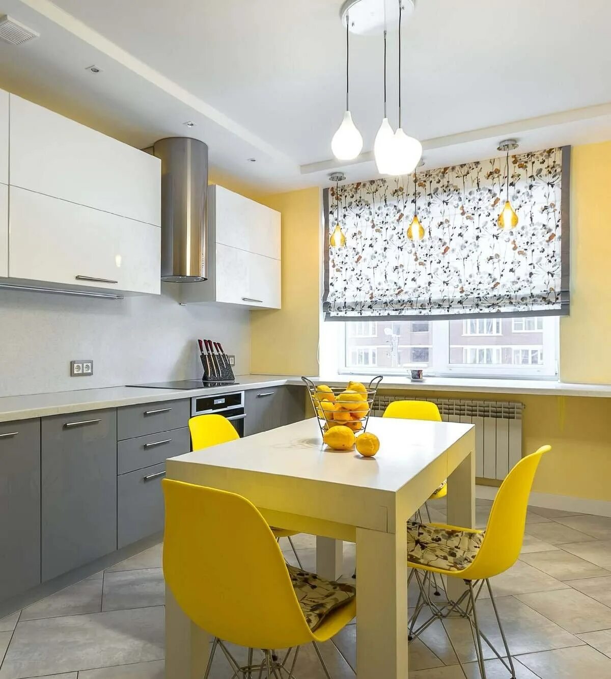 Кухня с желтыми обоями дизайн фото Дизайн кухни в серо желтых тонах - Гранд Проект Декор.ру