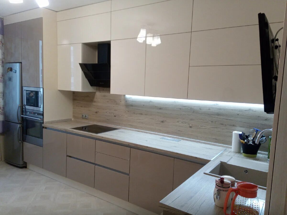 Кухня сахара крем агт фото Фасады из плит AGT КУБ Кухни и мебель на заказ Дзен